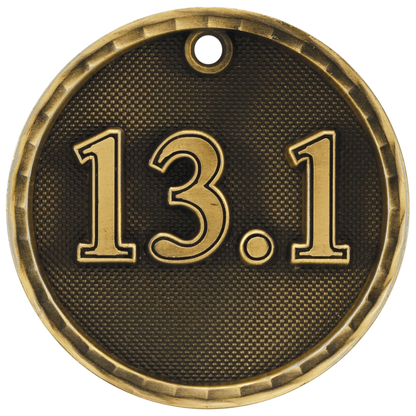 Antique Gold 2" 3D Half Marathon Medal