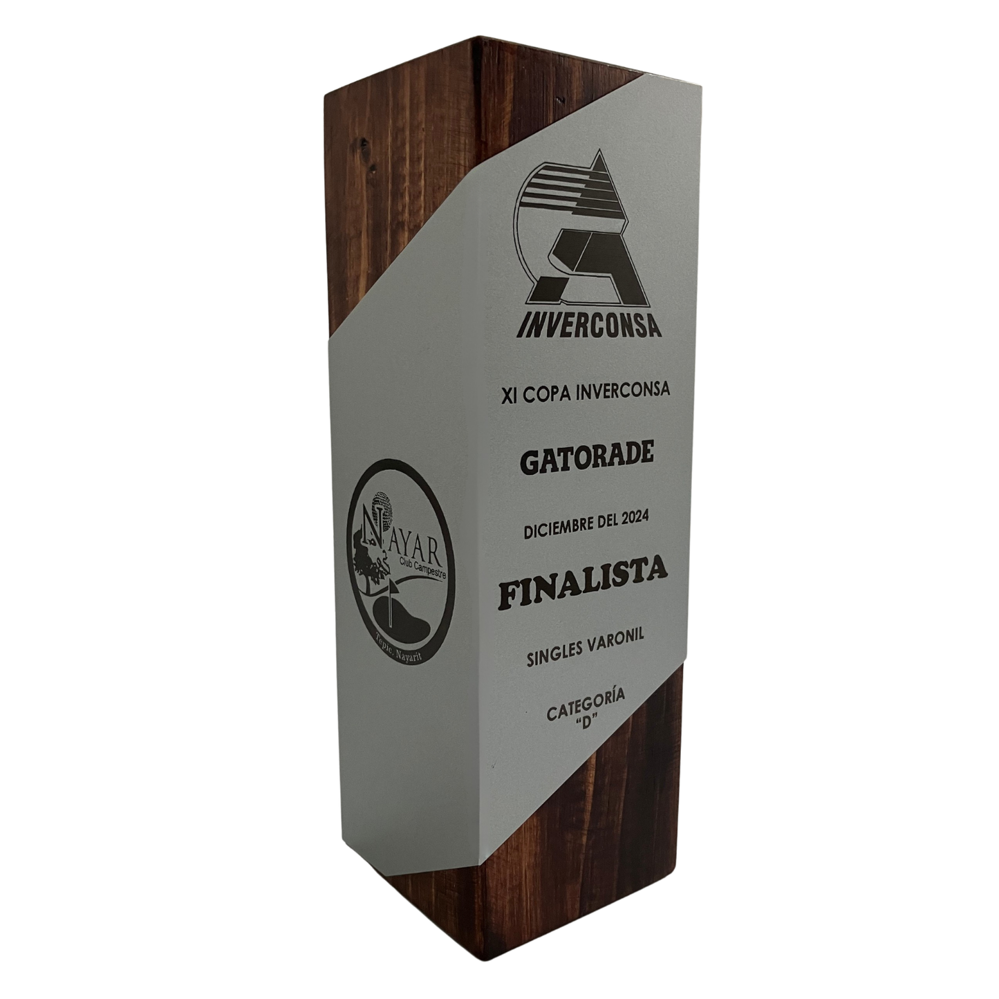 RME103. Trofeo de Madera con Placa Metálica