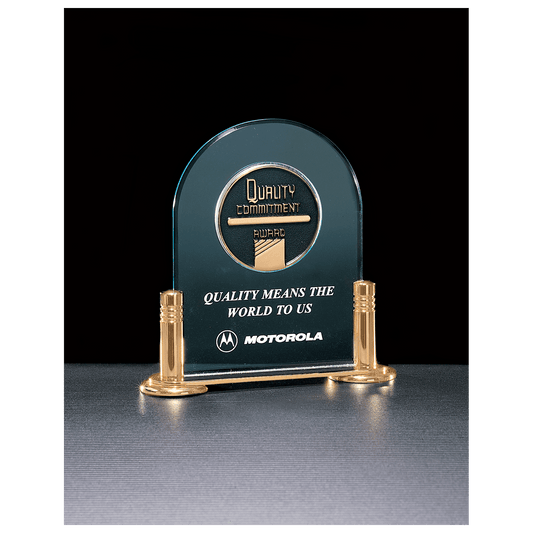 6" x 6" Airflyte Series Jade Acrylic with Gold-Plated Brass Base and 2 1/2" CAM Insert