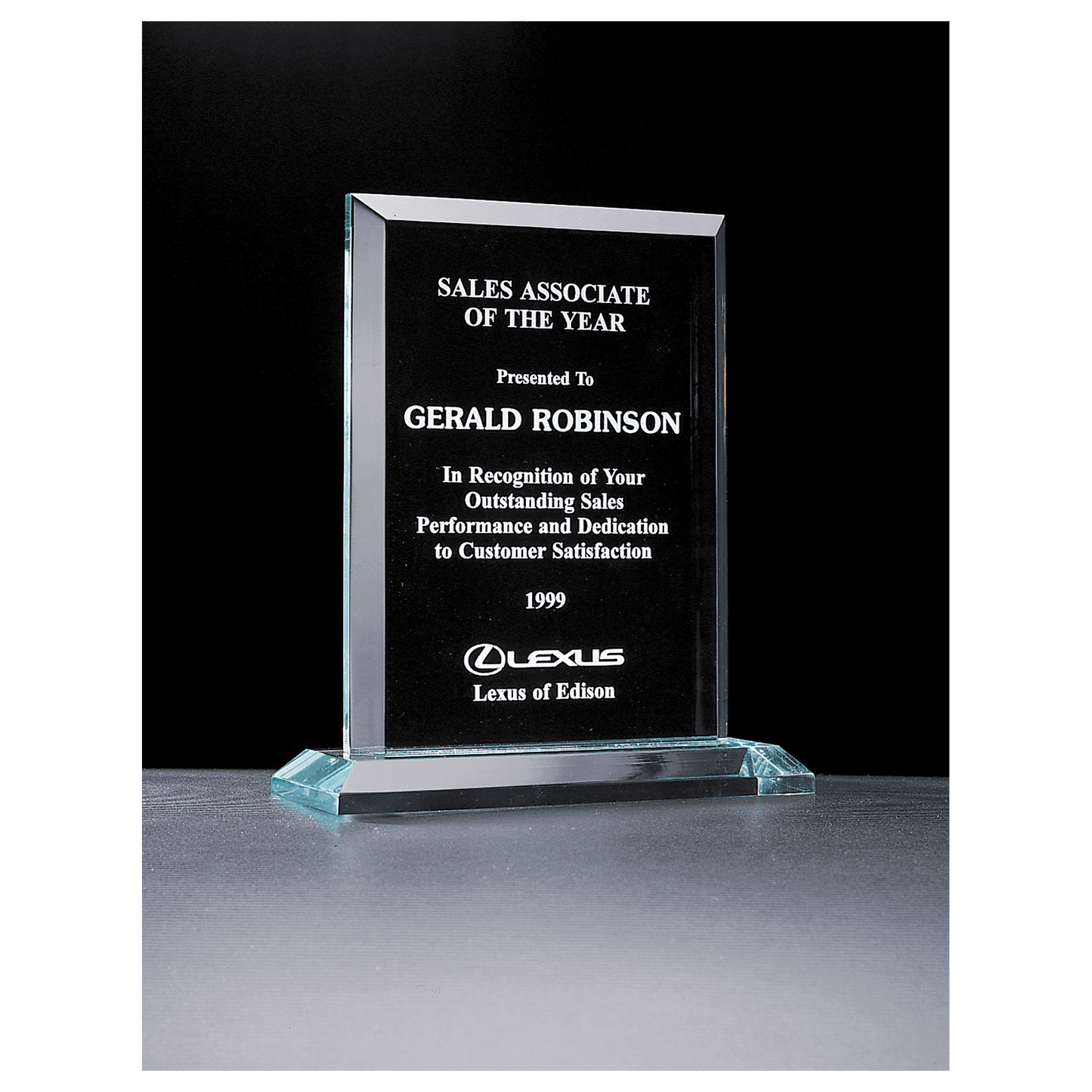 7" x 8 1/4" Apex Series Jade Acrylic Award