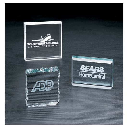 3 3/4" x 3 3/4" Clear Square Acrylic Paperweight