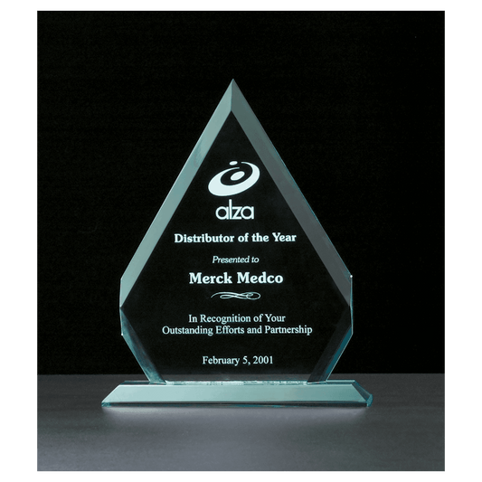 7 1/8" x 8 3/4" Arrow Series Jade Acrylic Award