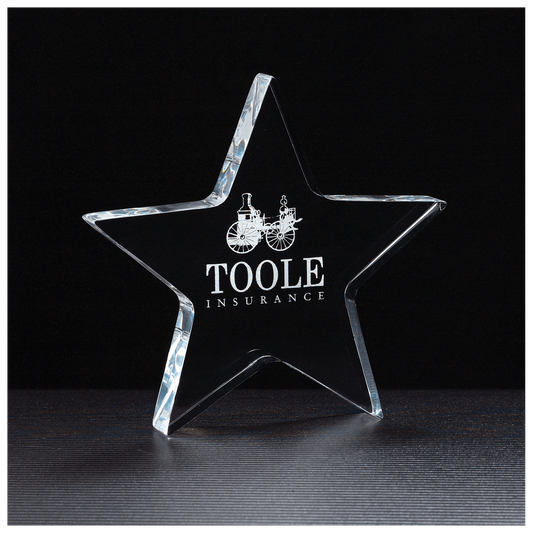 5" x 4 3/4" Star Acrylic Paperweight
