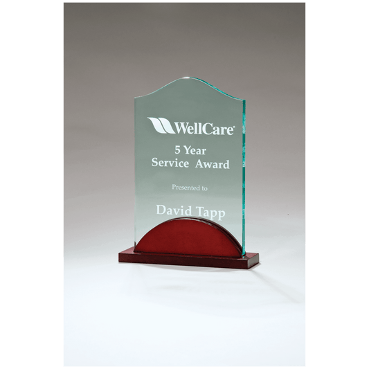 4 7/8" x 6 3/4" Tidal Series Acrylic on Mahogany Finish Base