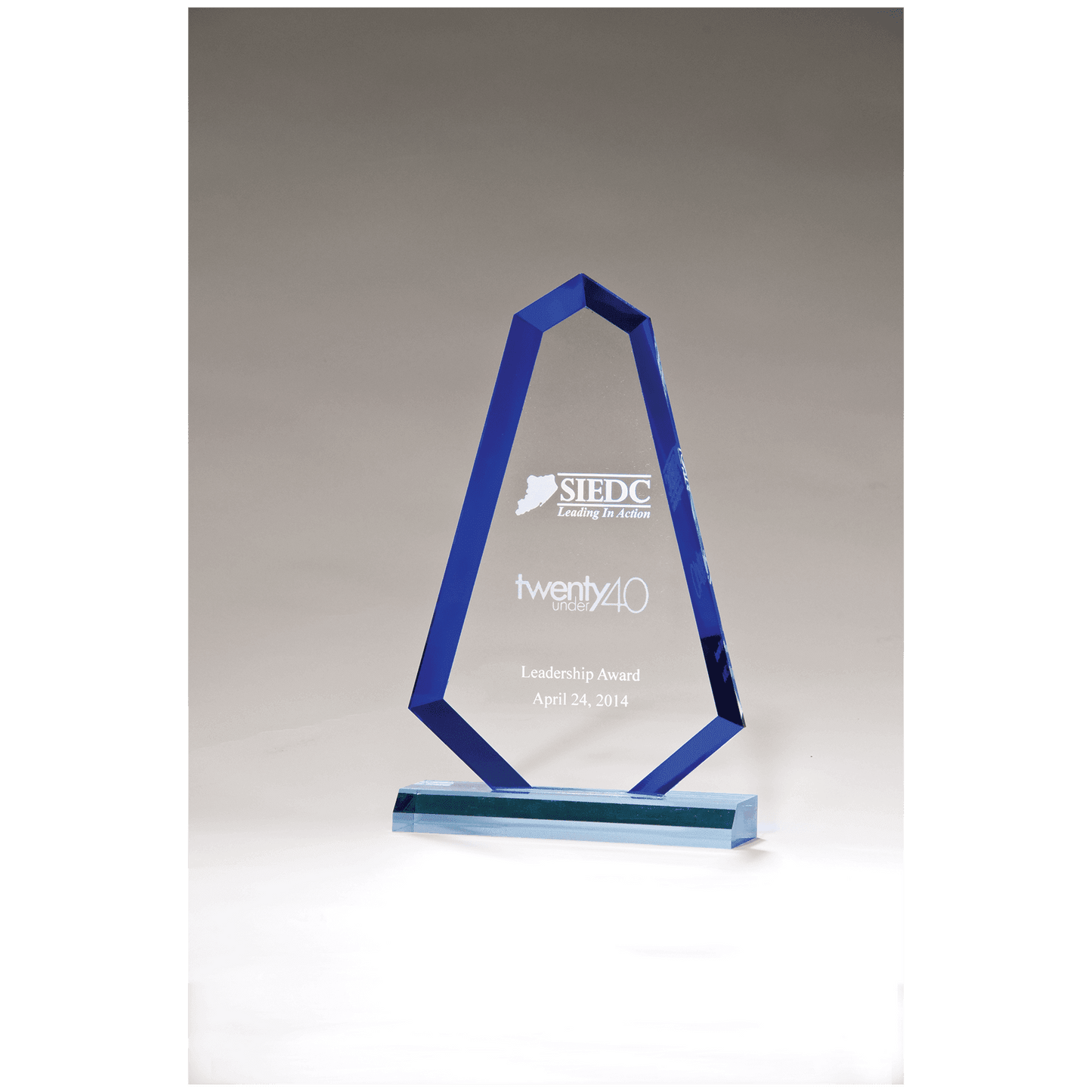 6 1/2" x 9 3/4" Flame Series Acrylic with Blue Accented Bevel