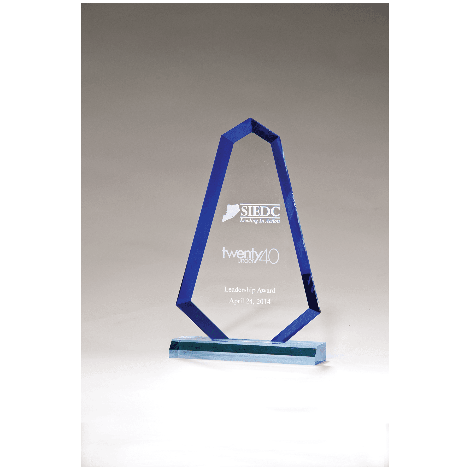 6 1/2" x 9 3/4" Flame Series Acrylic with Blue Accented Bevel