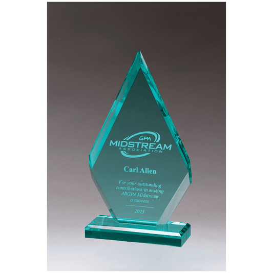 5" x 9 1/2" Flame Series Beveled Jade Acrylic Award