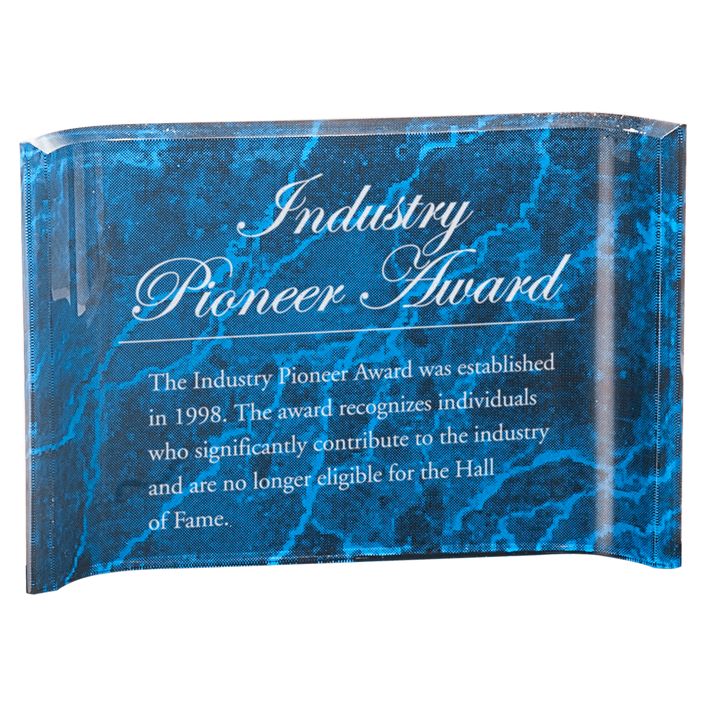 Blue 6" x 4" Marbleized Acrylic Crescent