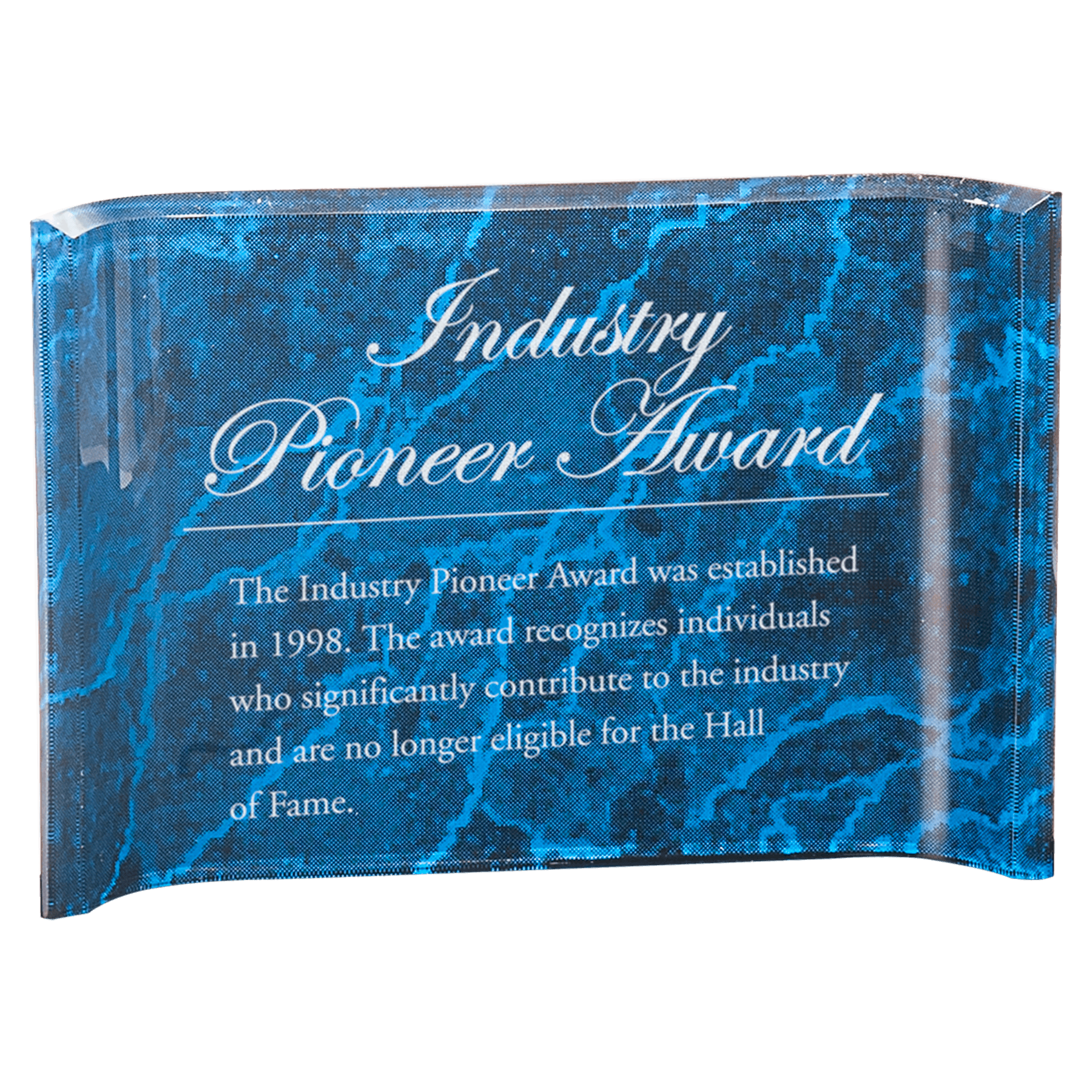 Blue 6" x 4" Marbleized Acrylic Crescent