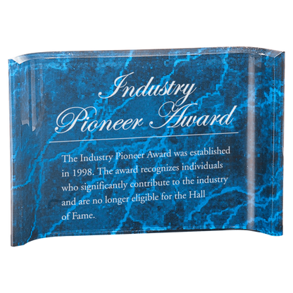 Blue 6" x 4" Marbleized Acrylic Crescent