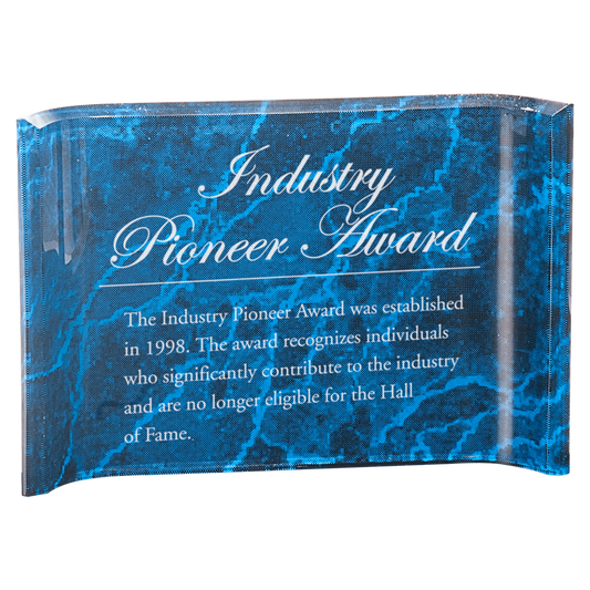 Blue 6" x 4" Marbleized Acrylic Crescent