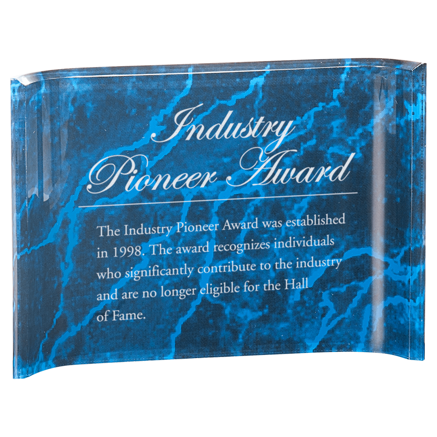 Blue 7" x 5" Marbleized Acrylic Crescent