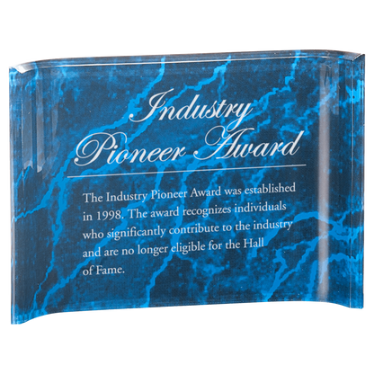 Blue 7" x 5" Marbleized Acrylic Crescent