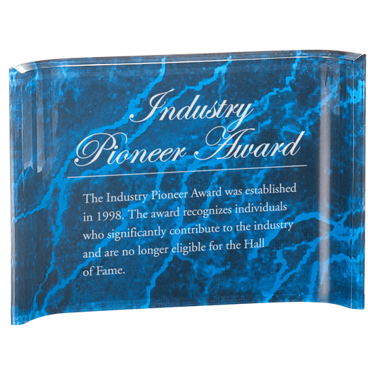 Blue 7" x 5" Marbleized Acrylic Crescent