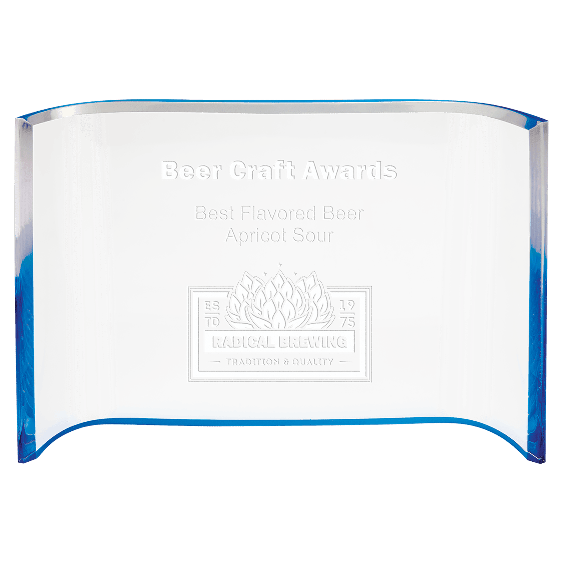 Blue 7" x 5" Acrylic Crescent