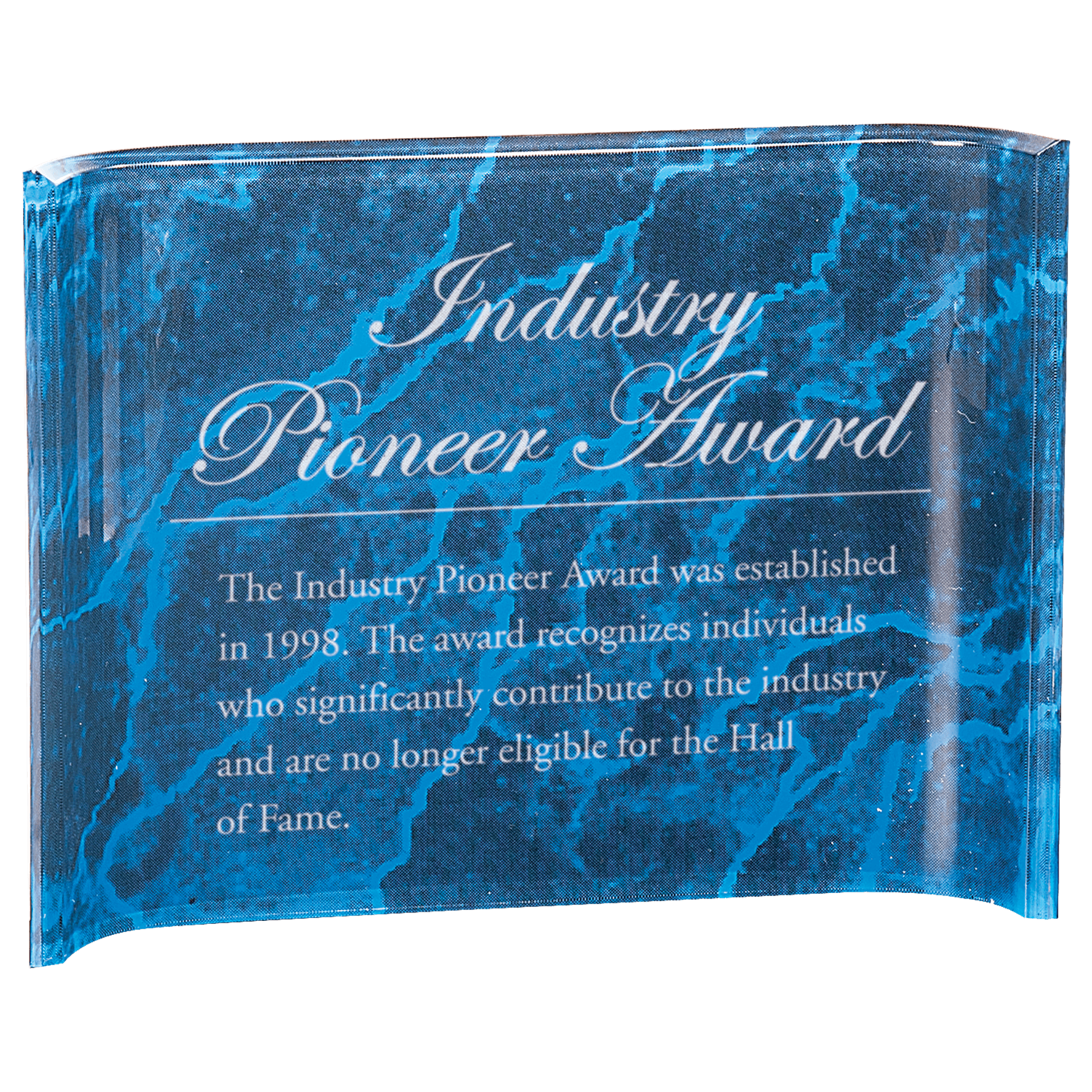 Blue 8" x 6" Marbleized Acrylic Crescent