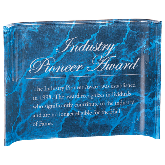 Blue 8" x 6" Marbleized Acrylic Crescent