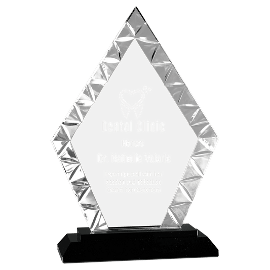 7 1/2" Diamond Accent Glass on Black Base