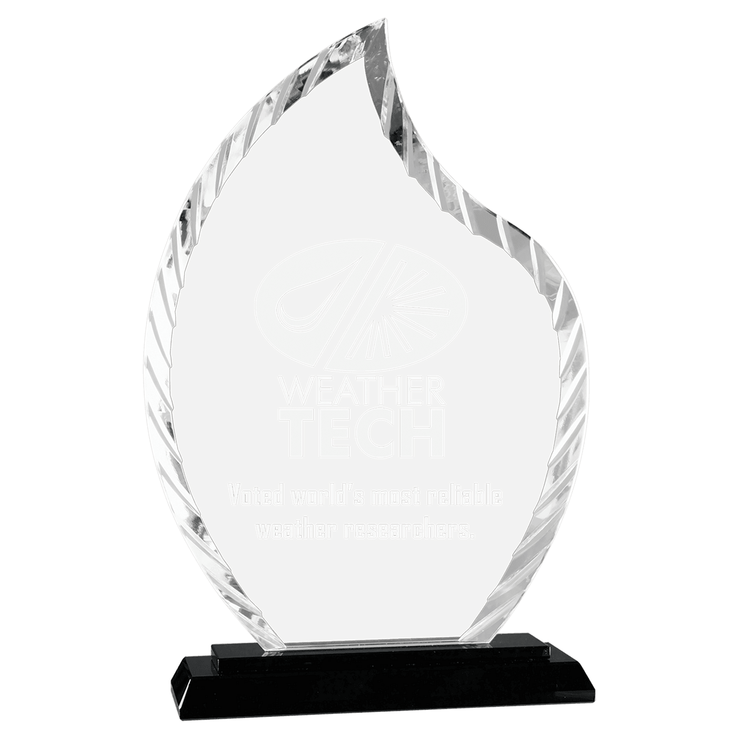 9 1/2" Flame Accent Glass on Black Base