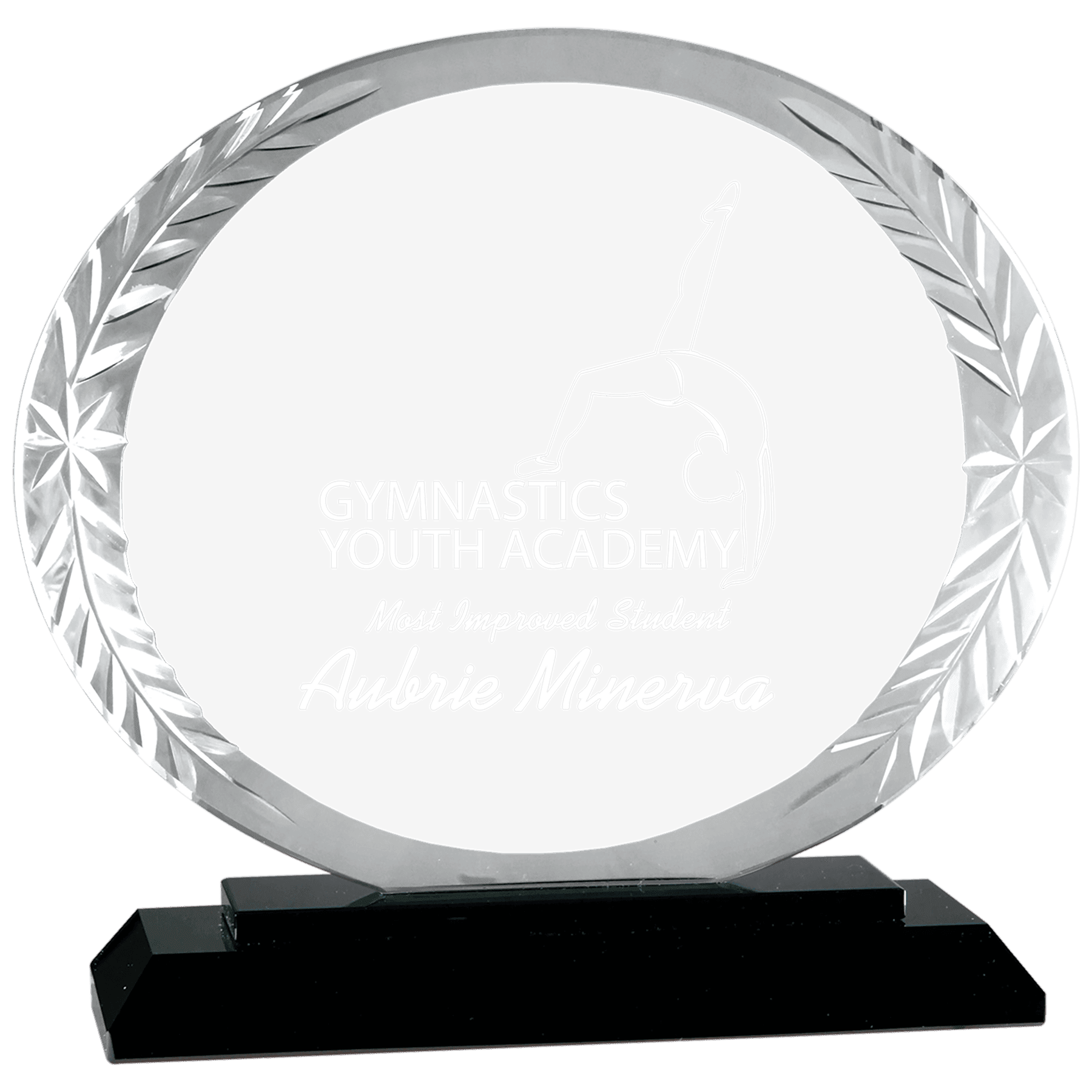 5 3/4" Oval Accent Glass on Black Base