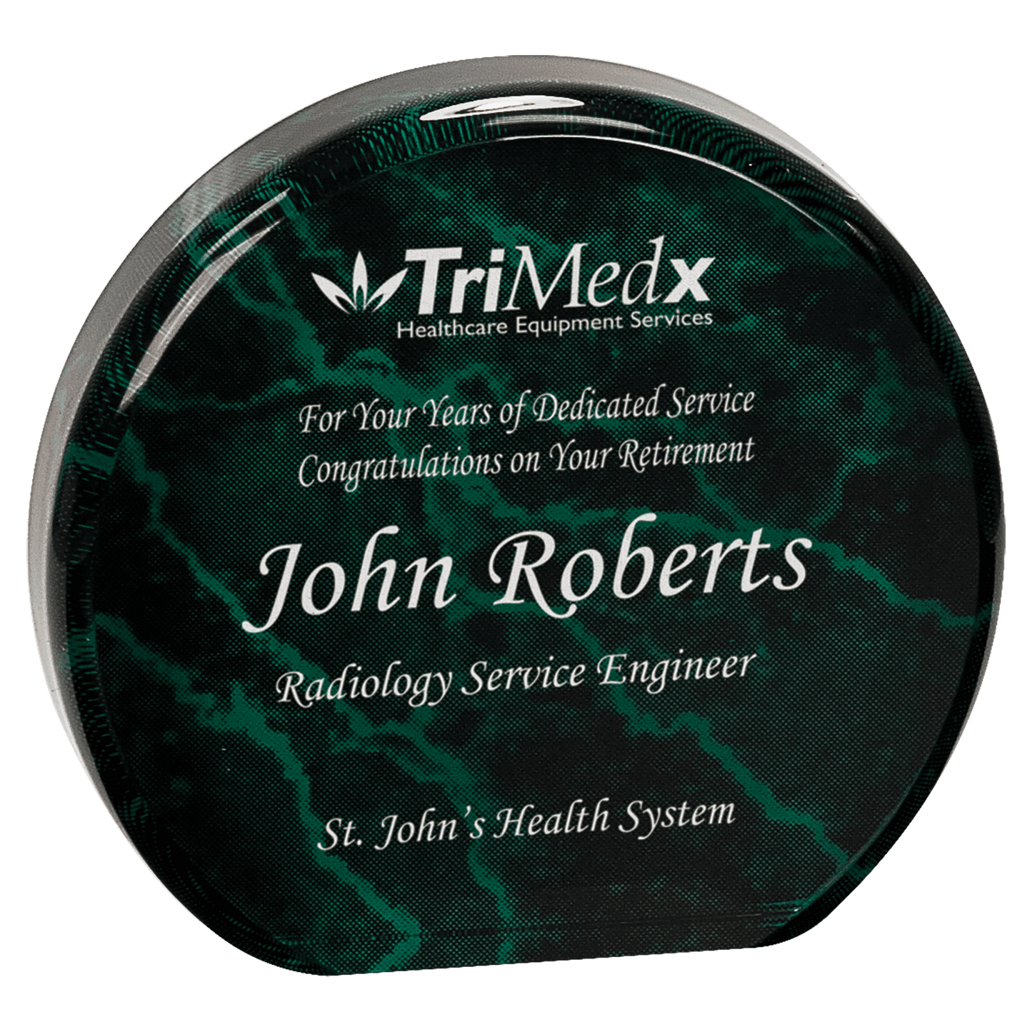 Green 3 1/2" Marble Acrylic Circle