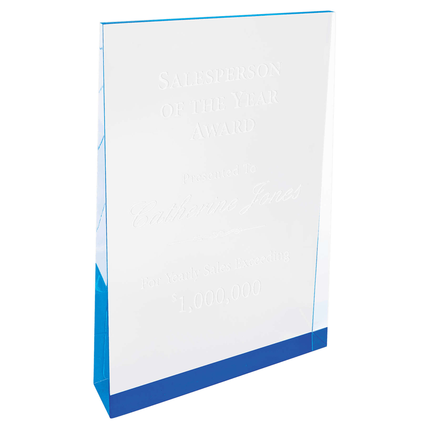 Blue 5" x 8" Acrylic Wedge