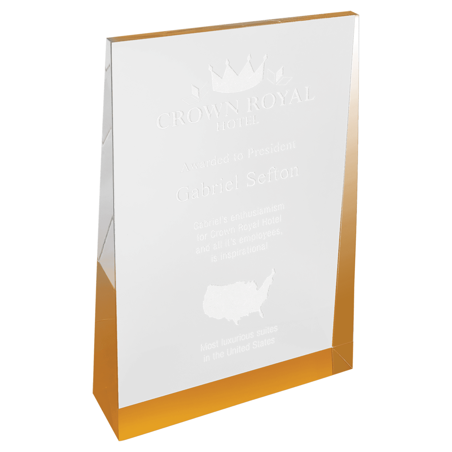 Gold 4" x 6" Acrylic Wedge