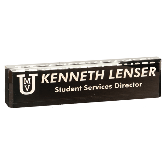 Black 8" x 2" Acrylic Desk Wedge