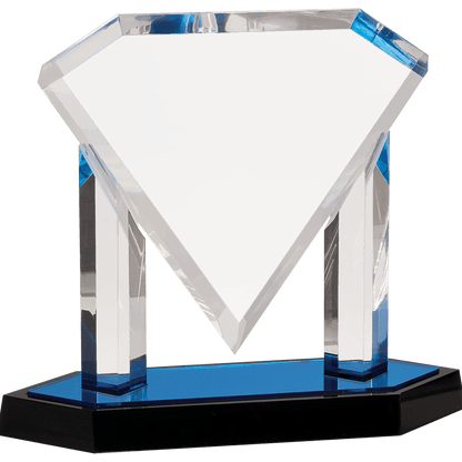 Blue 9 1/2" Floating Diamond Acrylic