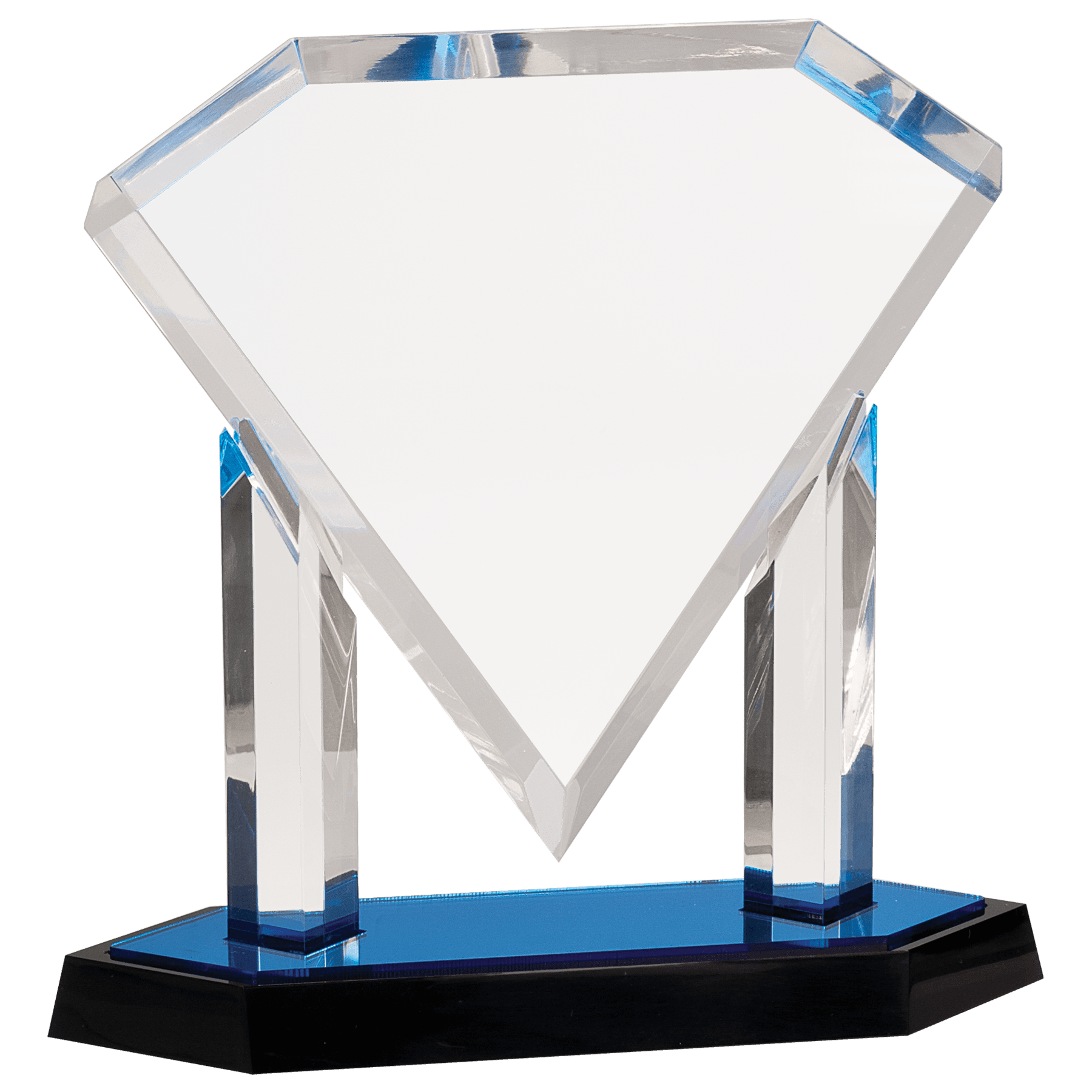 Blue 10 3/4" Floating Diamond Acrylic