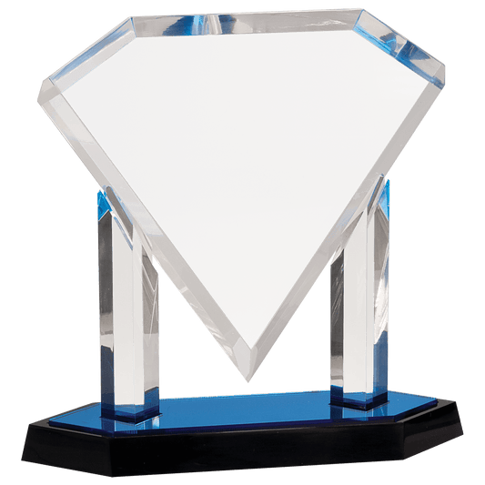 Blue 10 3/4" Floating Diamond Acrylic