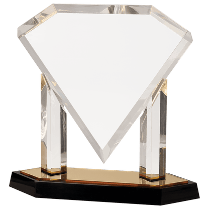 Gold 10 3/4" Floating Diamond Acrylic