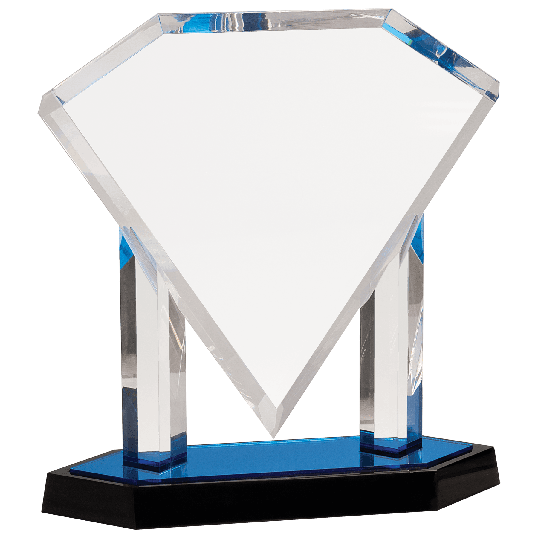 Blue 11 3/4" Floating Diamond Acrylic