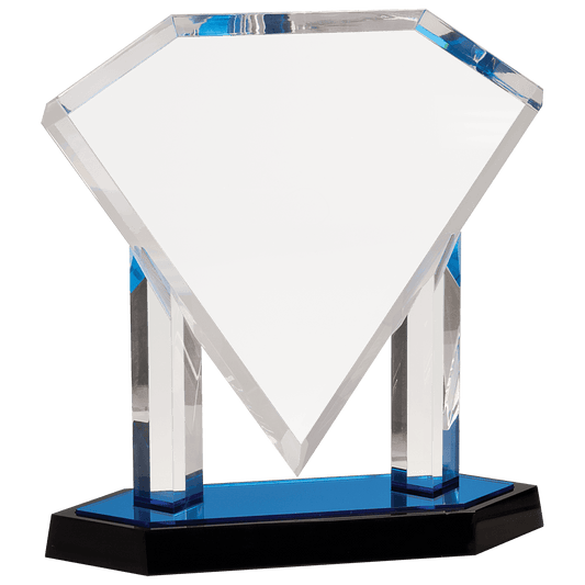 Blue 11 3/4" Floating Diamond Acrylic