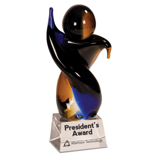 9 1/2" Twisted Body Art Glass