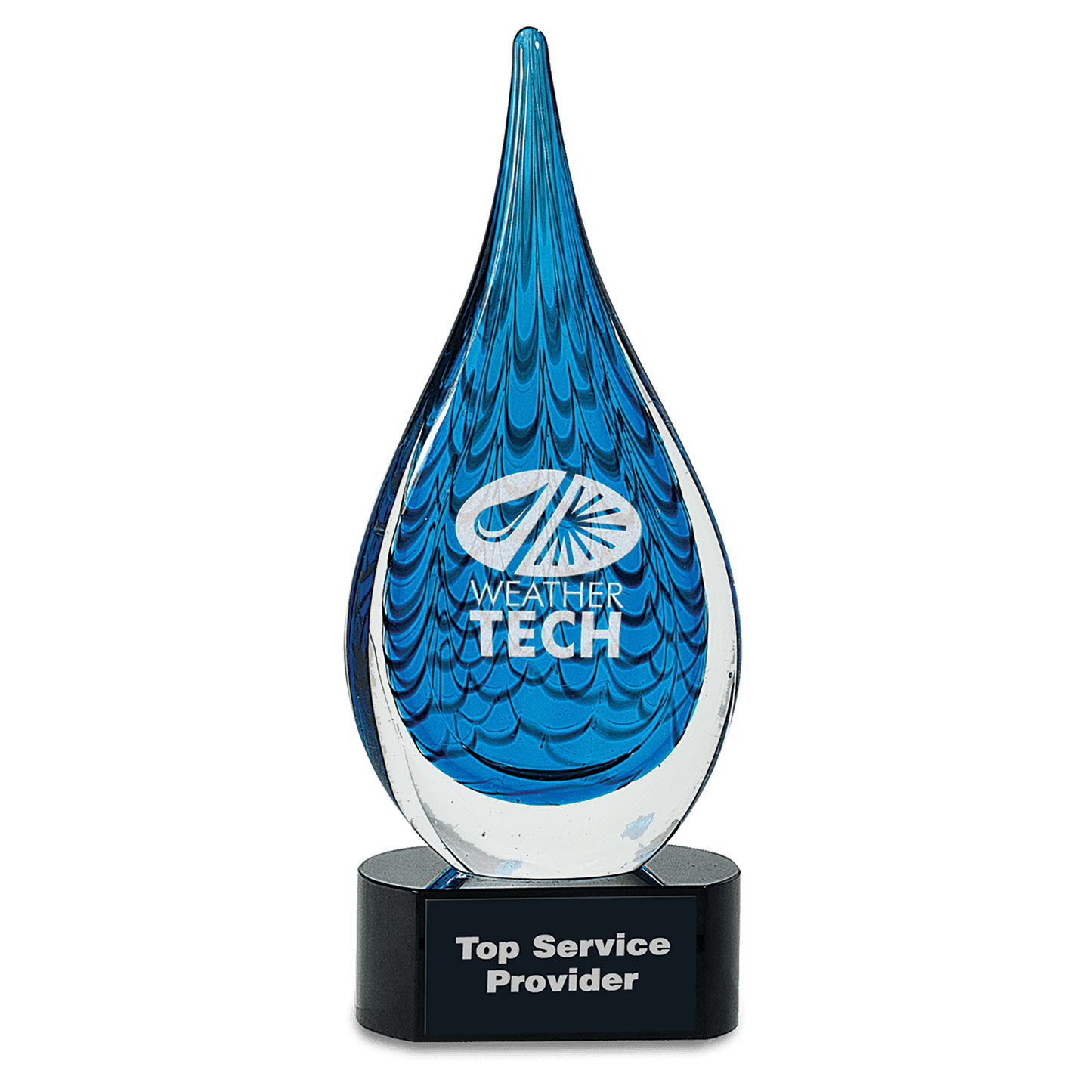 12 1/2" Blue Raindrop Art Glass