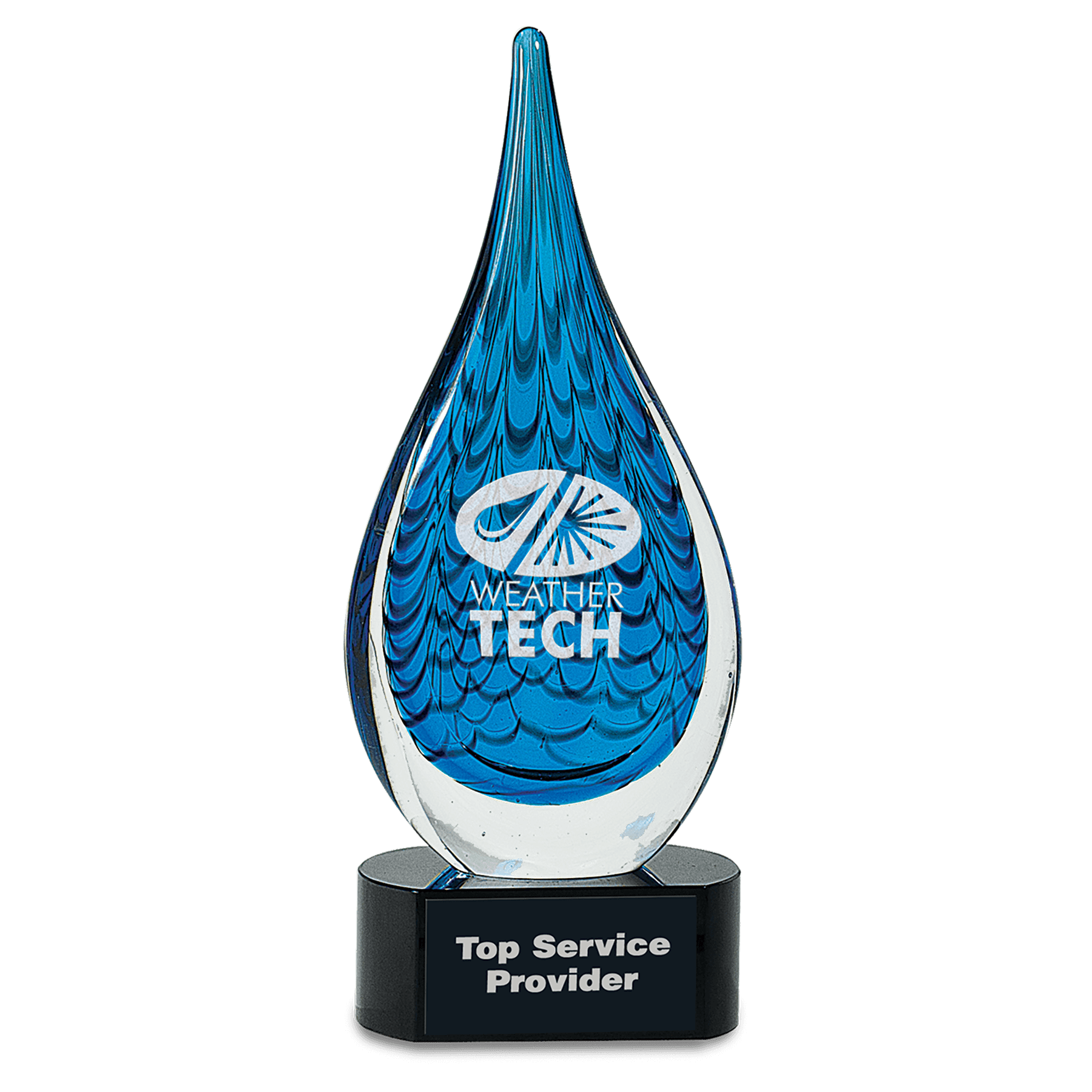 12 1/2" Blue Raindrop Art Glass