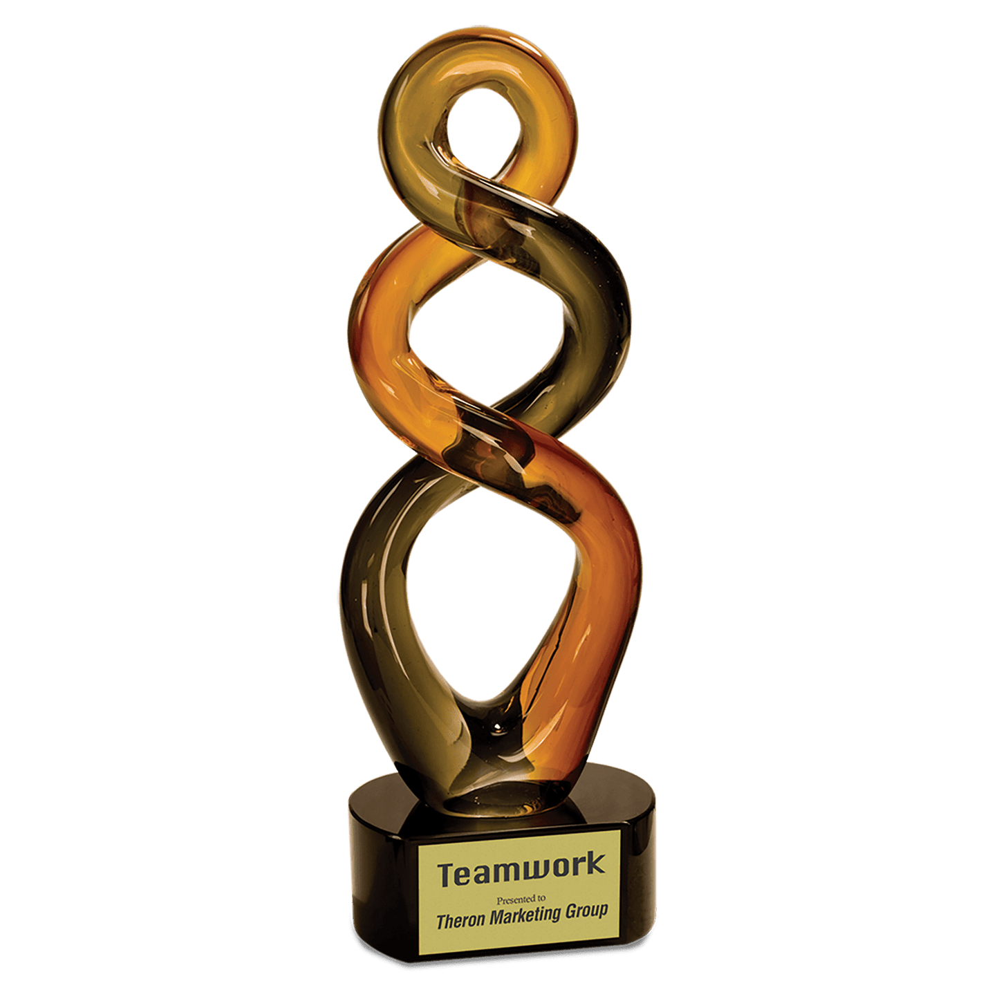 13 1/2" Brown Twist Art Glass