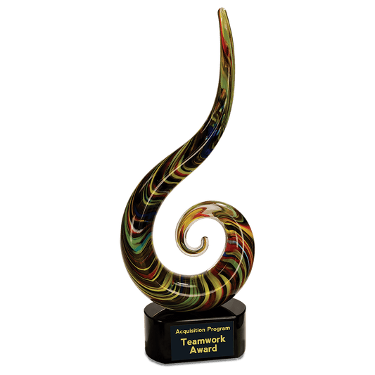 15 1/2" Color Swoop Art Glass