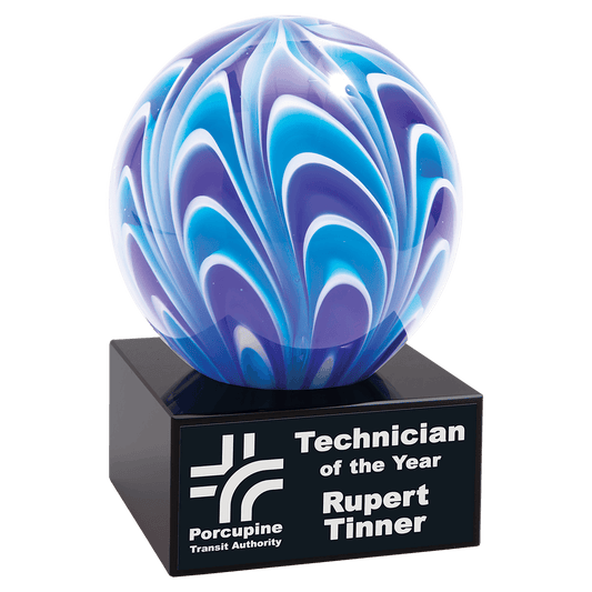 Blue & White 5" Two-Tone Sphere