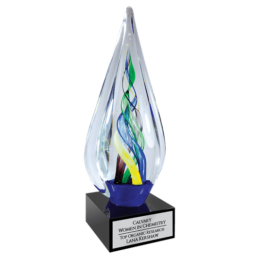 10 3/4" Infinity Twist Glass with Black Base