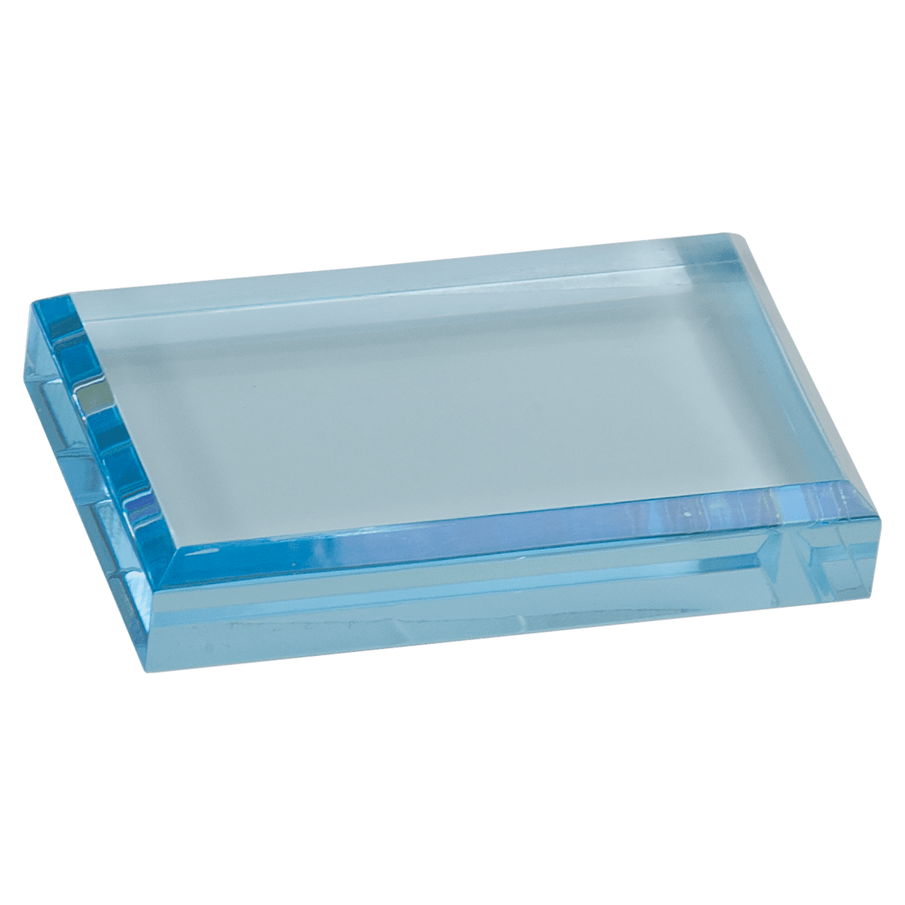 Blue 4" x 2 1/2" Acrylic Paperweight