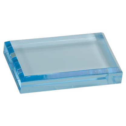 Blue 4" x 2 1/2" Acrylic Paperweight