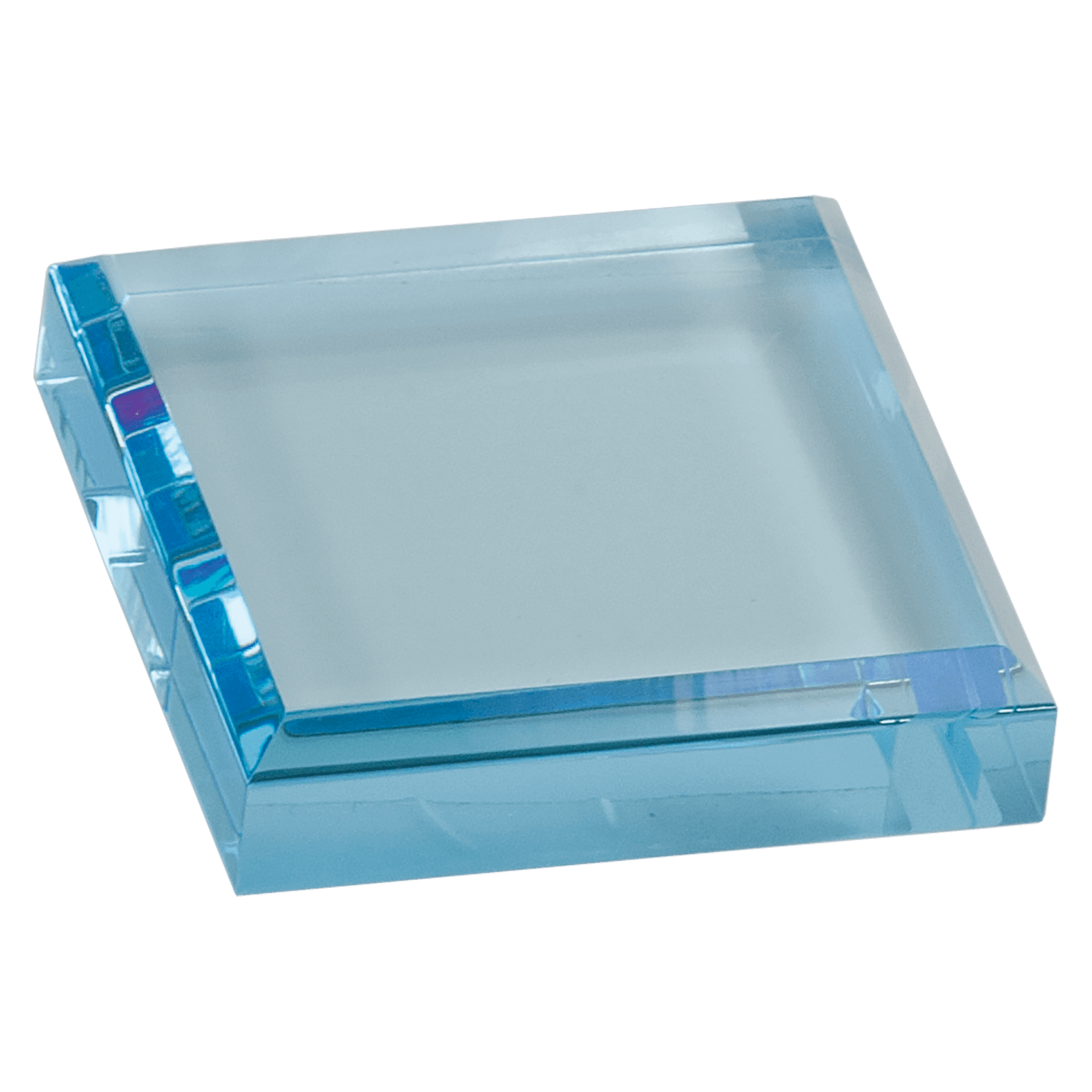 Blue 3" x 3" Acrylic Paperweight