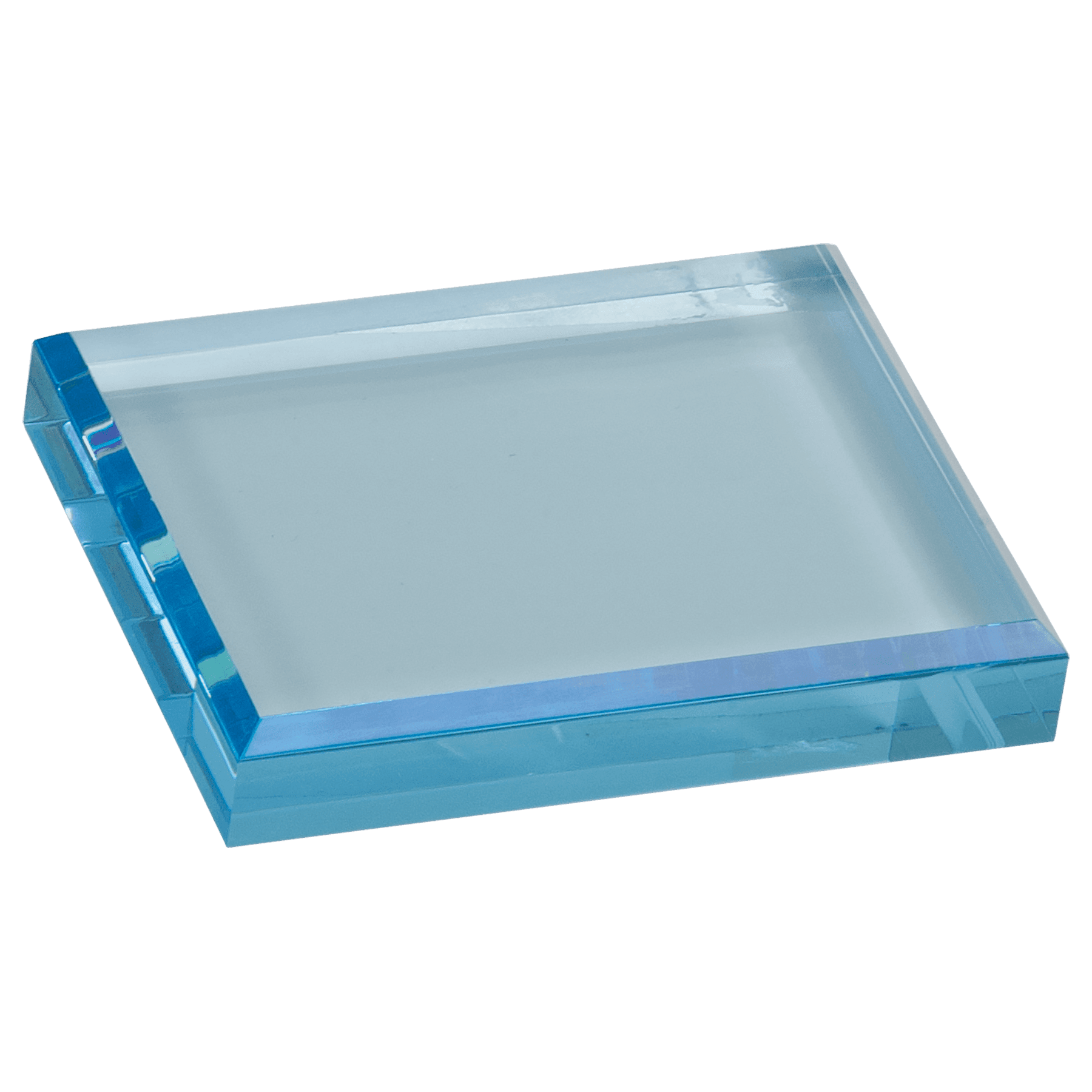 Blue 4 1/2" x 3 1/2" Acrylic Paperweight