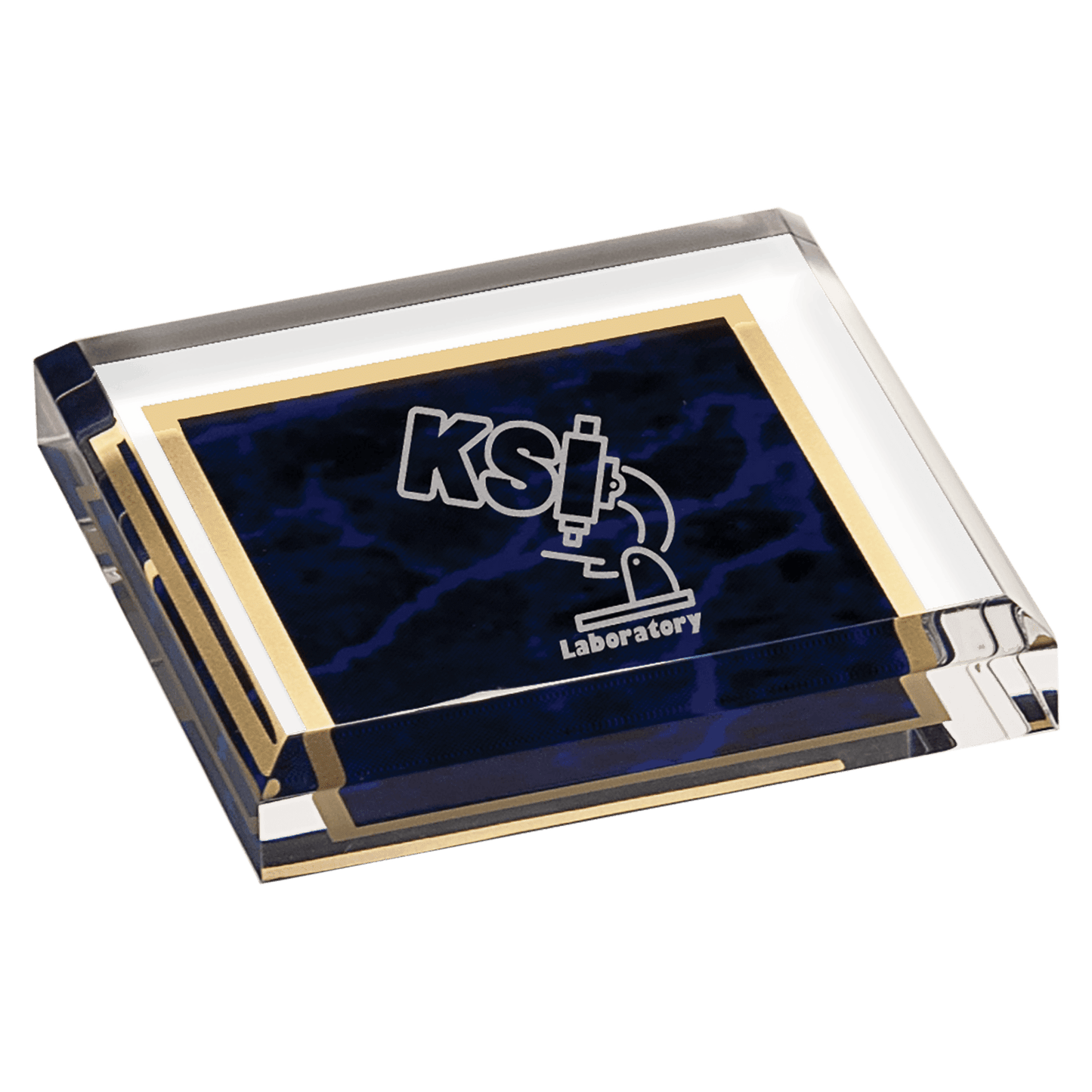 Purple 3 3/4" x 3 3/4" Marbleized Acrylic Paperweight