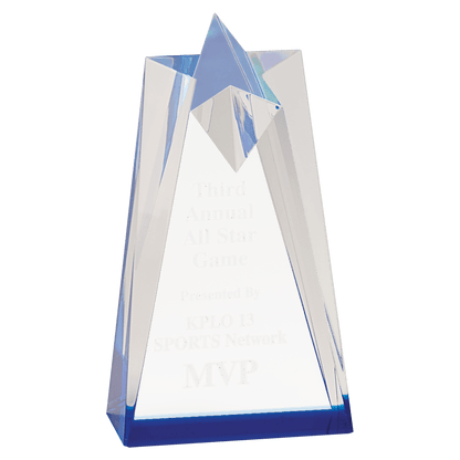 Blue 3 1/2" x 6" Sculpted Star Acrylic