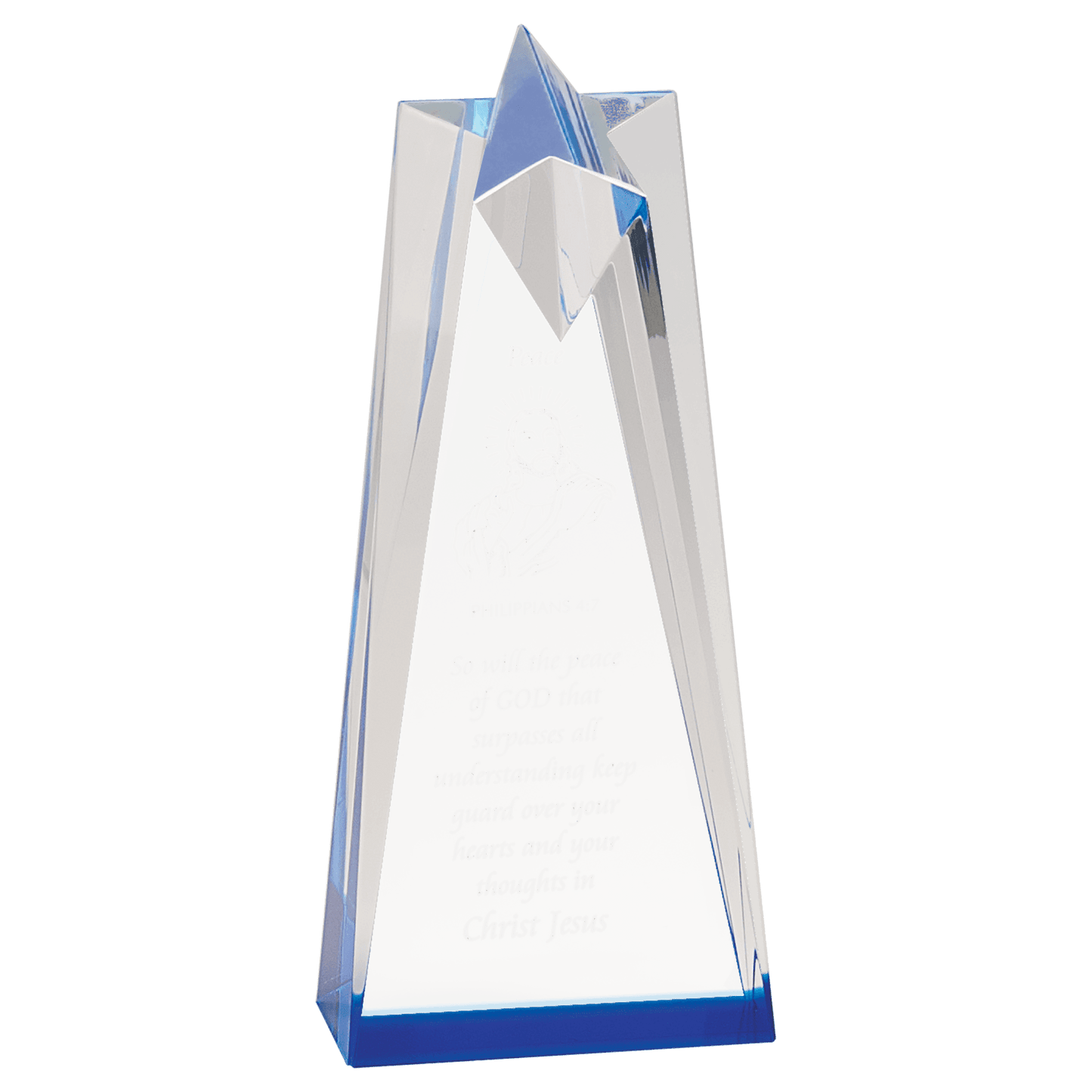 Blue 3 1/2" x 8" Sculpted Star Acrylic