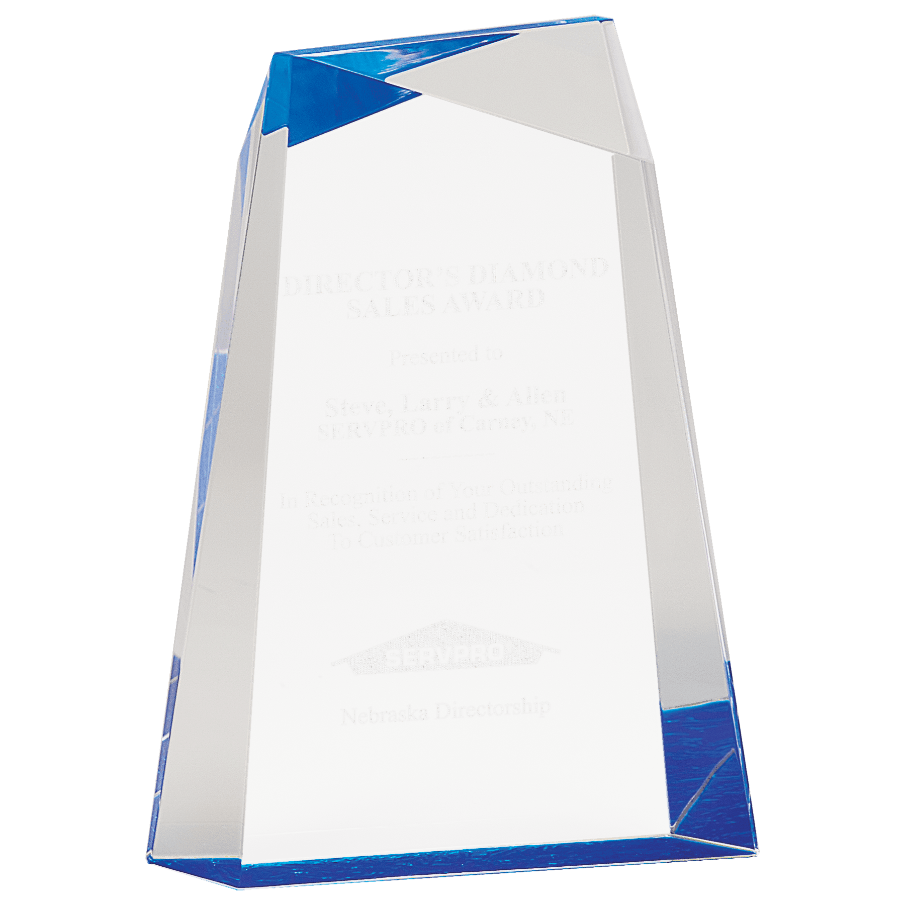 Blue 7" Facet Wedge Acrylic