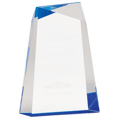 Blue 7" Facet Wedge Acrylic